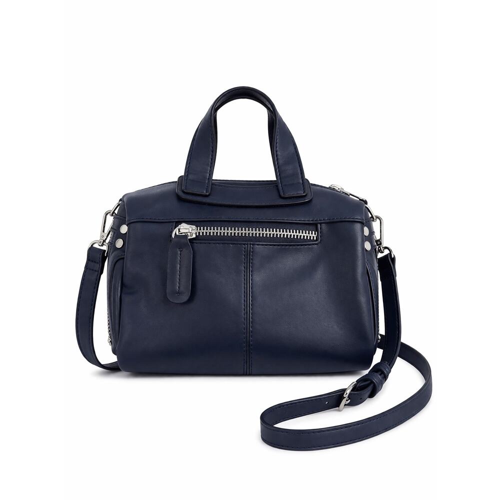 Urban Expressions Navy Mini Satchel Crossbody Bag Silver Hardware